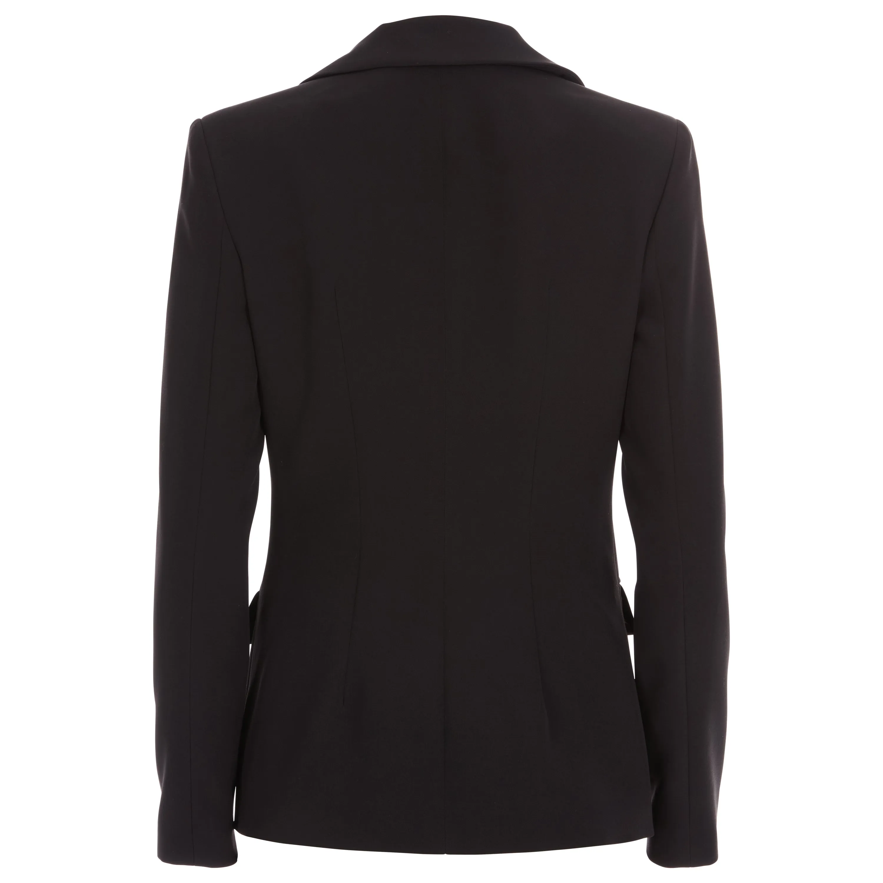 Stretch Wool Crepe Two Layer Blazer Black