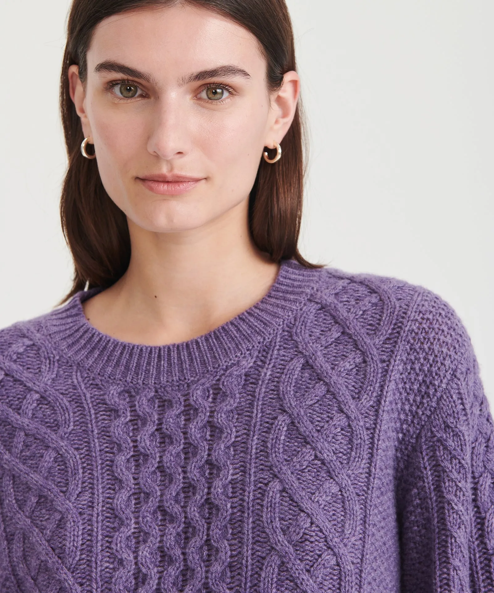 Super Luxe Cashmere Cable Crewneck Sweater