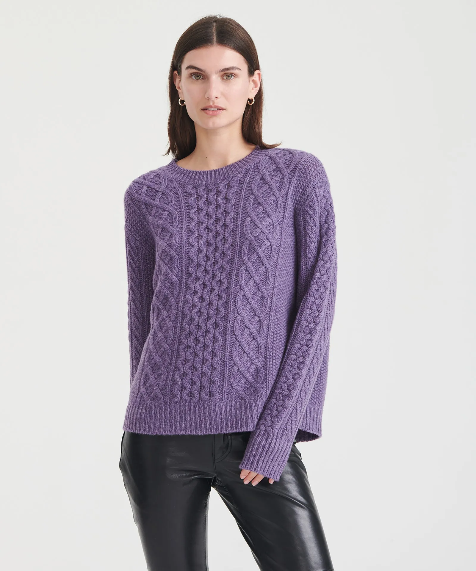 Super Luxe Cashmere Cable Crewneck Sweater