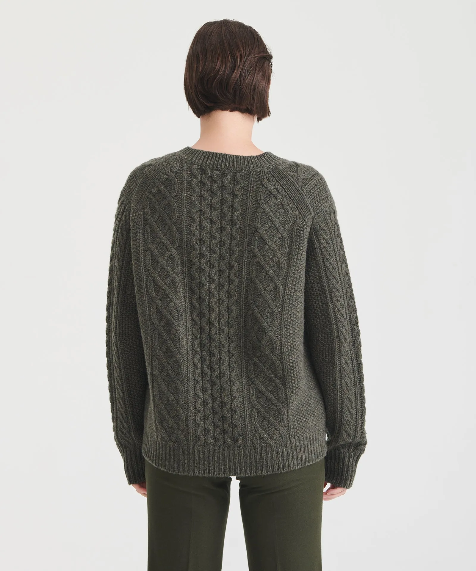 Super Luxe Cashmere Cable Crewneck Sweater