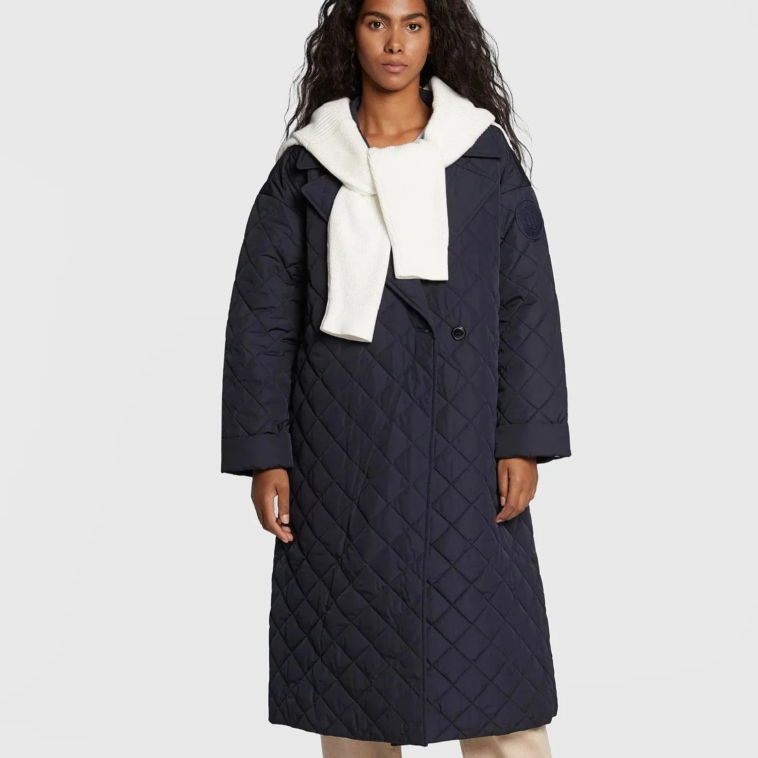 Tommy Hilfiger Quilted Sorona® Relaxed Trench Coat Navy