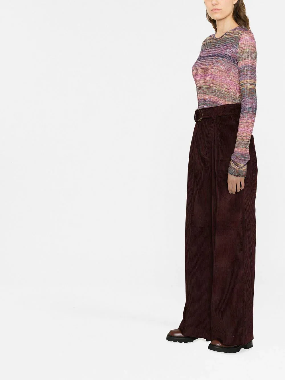 ULLA JOHNSON NICO CORDUROY WIDE-LEG TROUSERS AUB