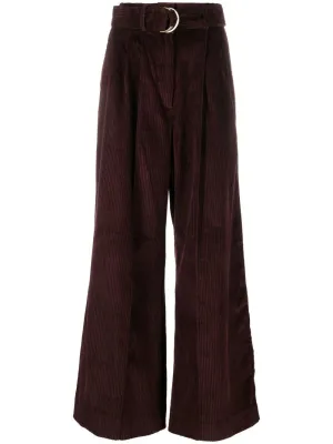 ULLA JOHNSON NICO CORDUROY WIDE-LEG TROUSERS AUB