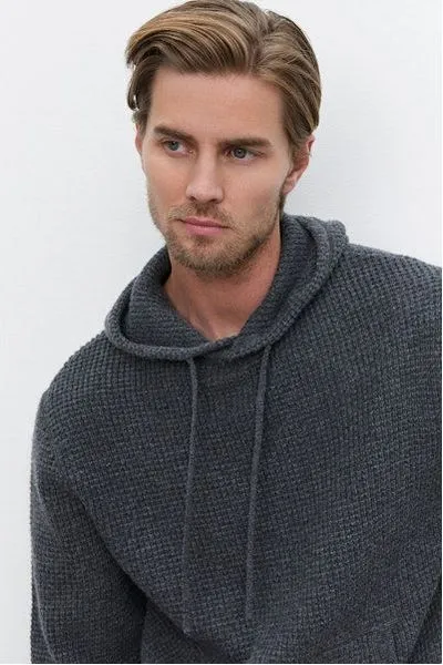 Velvet by Graham & Spencer Men's Shane Sweater Hoodie | Charcoal