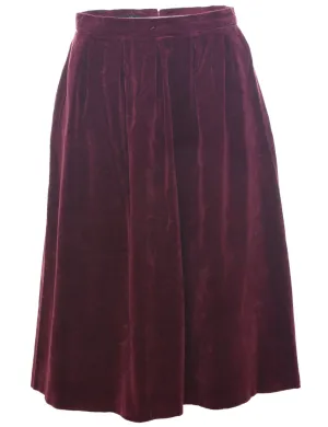 Velvet Pleated Skirt - M