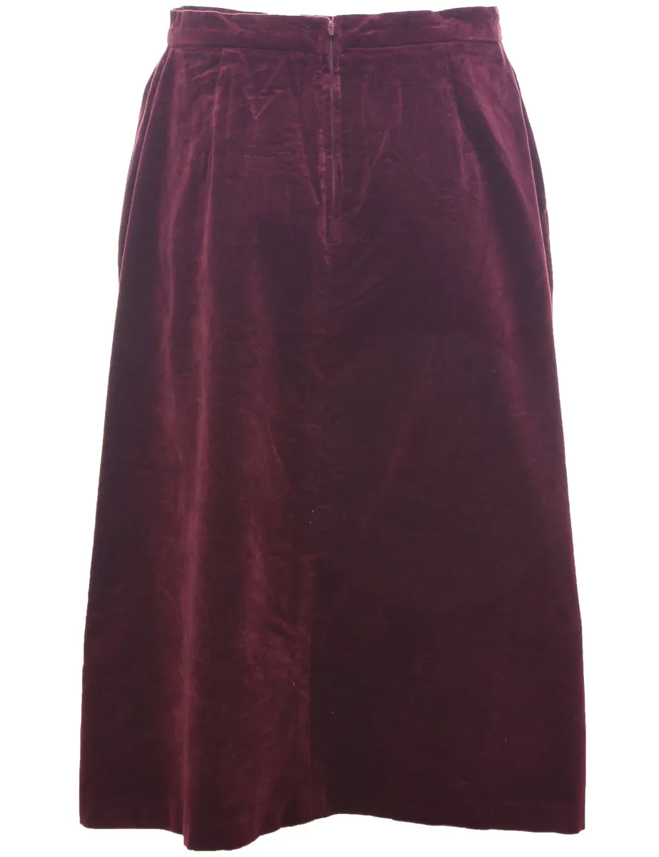 Velvet Pleated Skirt - M