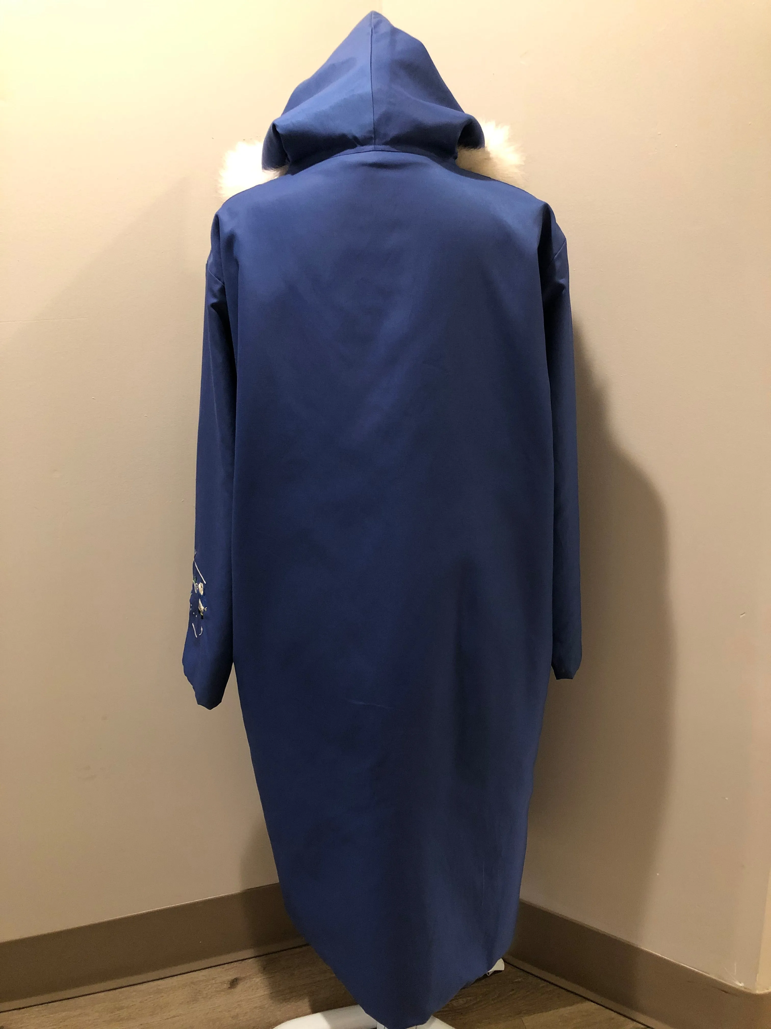 Vintage Blue Northern Parka with Arctic Life Motif, Made in Canada