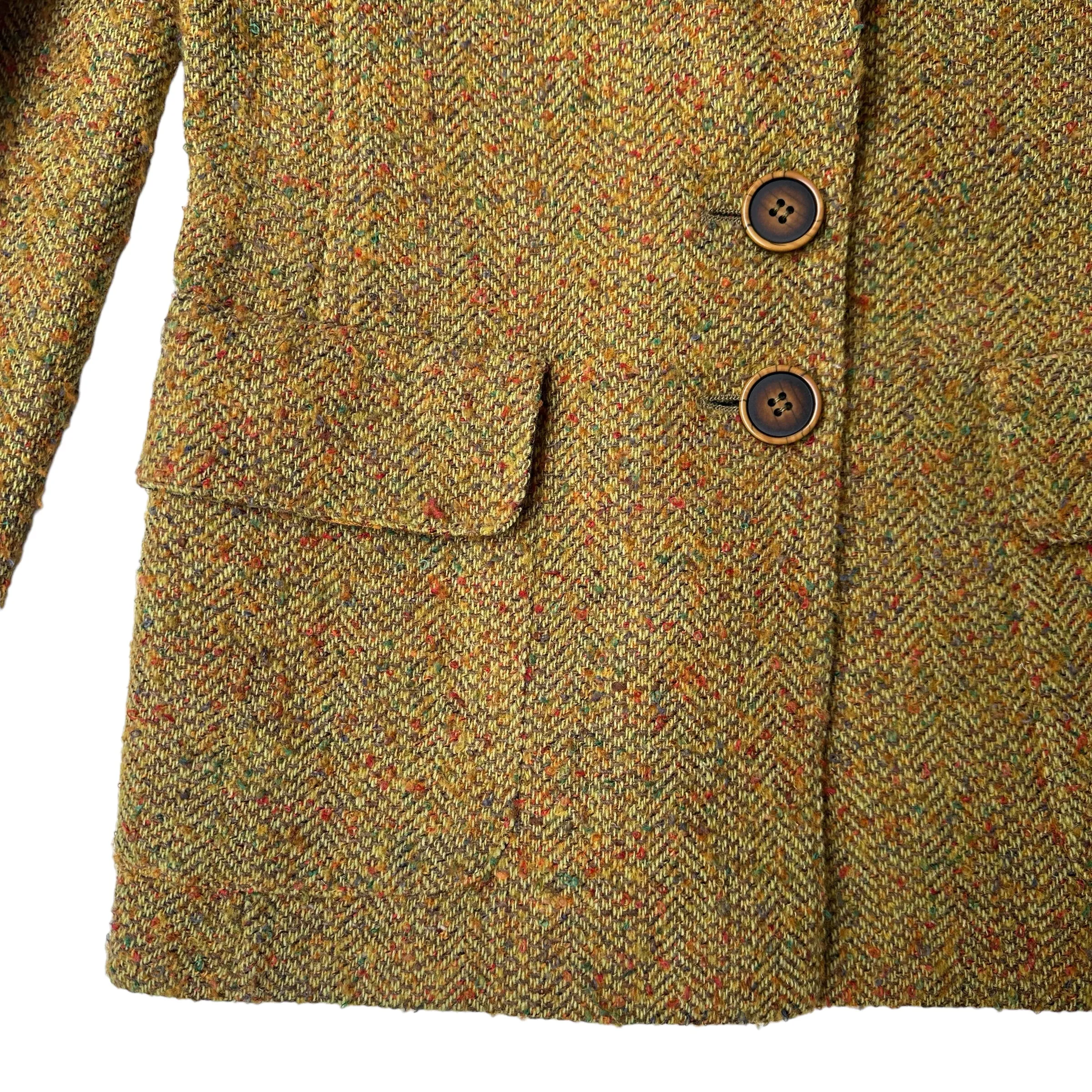 Vintage Brown Green Wool Blazer - M