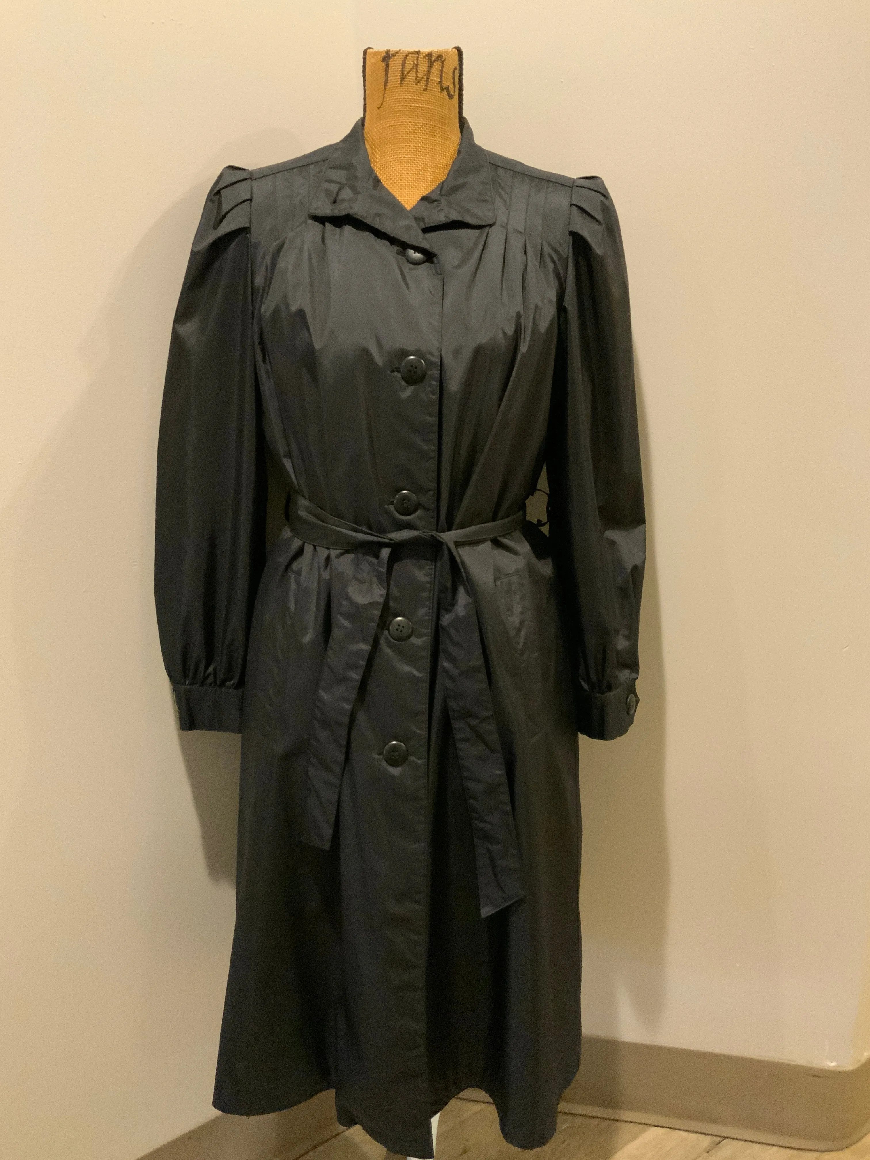 Vintage J.Gallery Petite Black Trench Coat