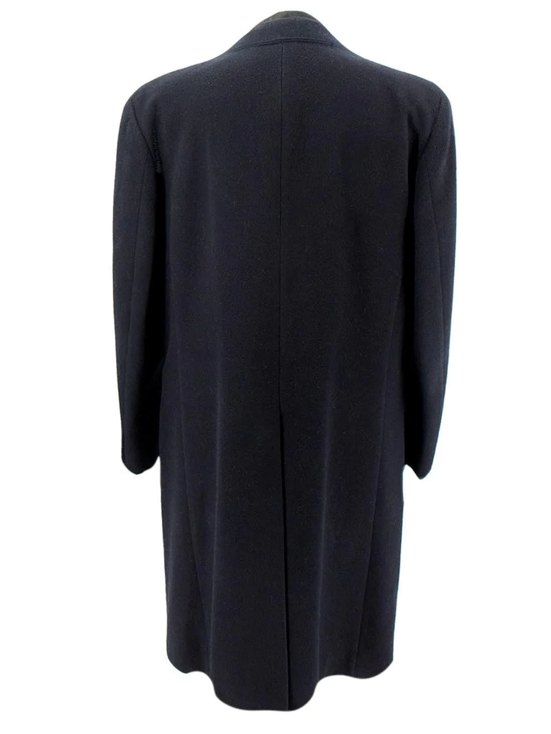 Vintage Navy Blue Pure New Wool Covert Coat