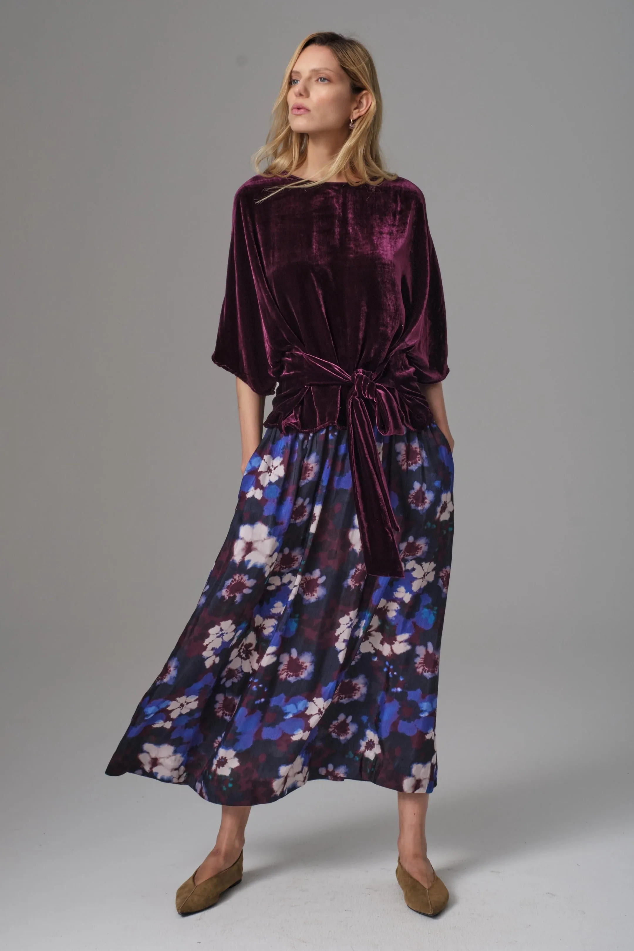 Violetta Silky Midi Skirt