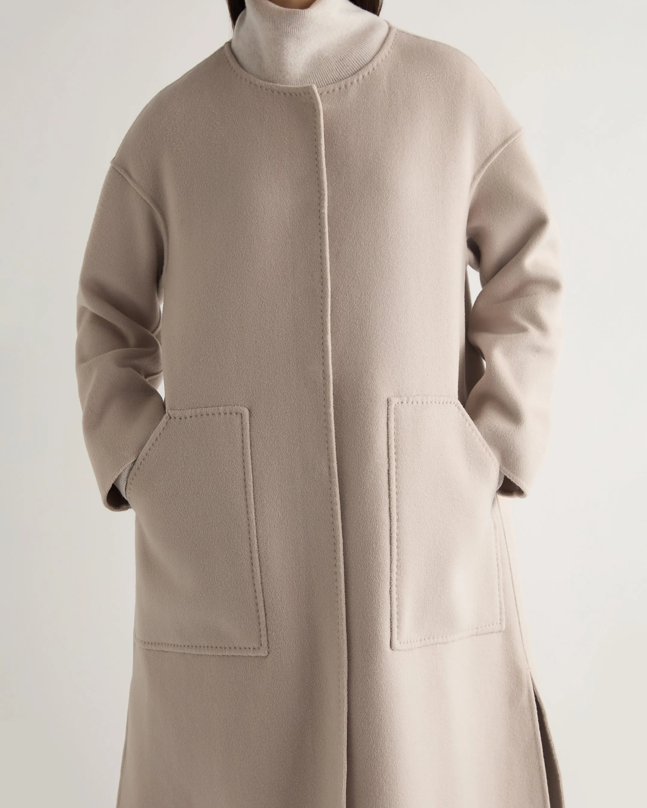 Women's Dylan Round Neck Coat Snow Grey