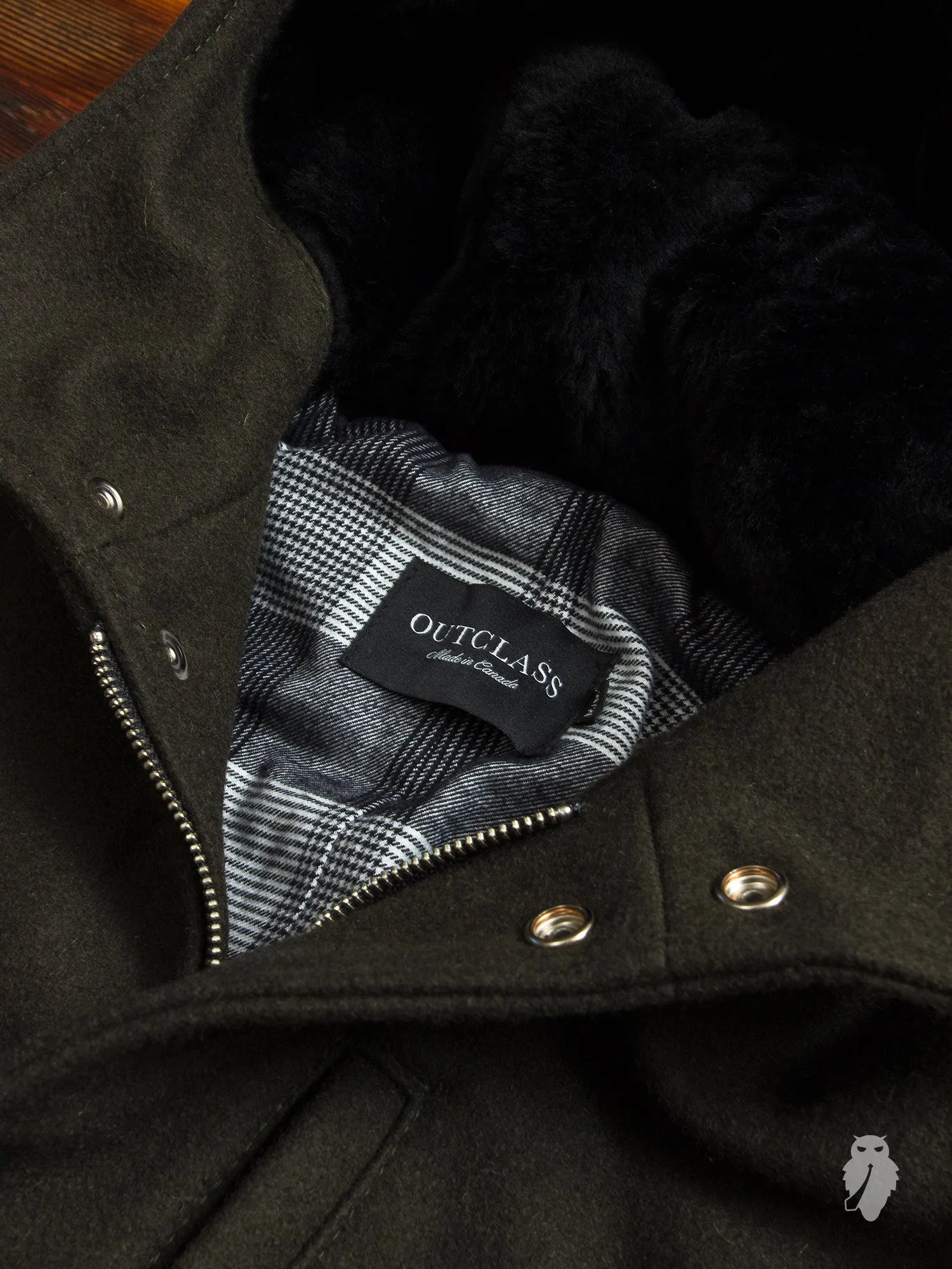 Wool Fishtail Parka in Loden Green