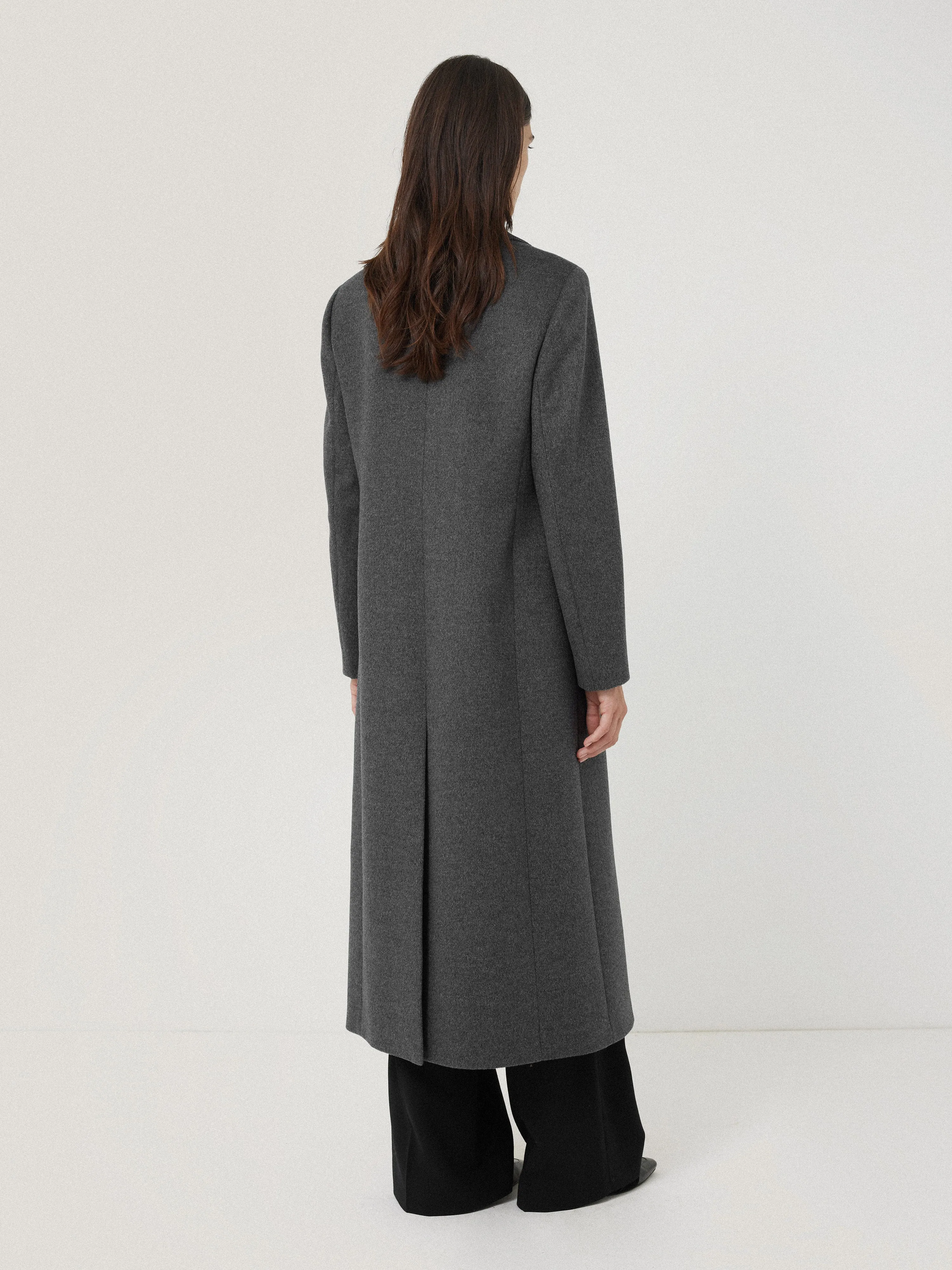 Wool Maxi City Coat | Charcoal