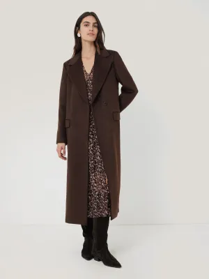 Wool Maxi City Coat | Chocolate