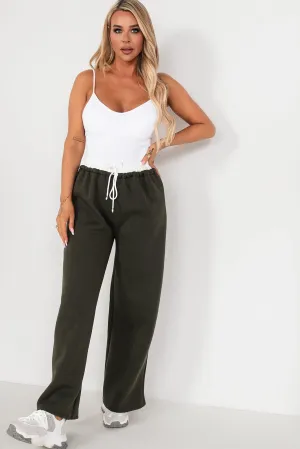 Zilda Khaki Wide Leg Joggers